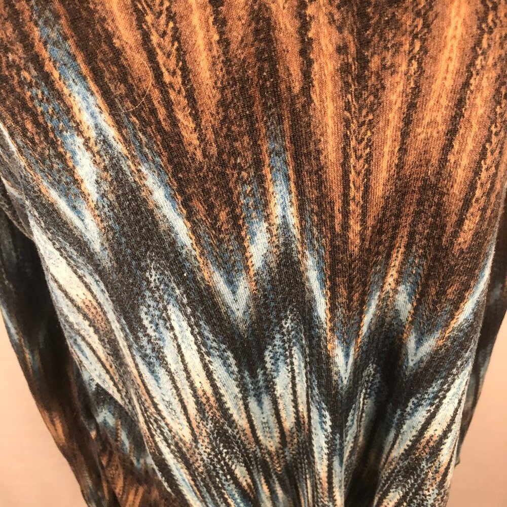 ✨ Vine Street Made in USA Textured Knit Tunic | Cowl Neck | Blue, Bronze & Black - Picture 6 of 13
